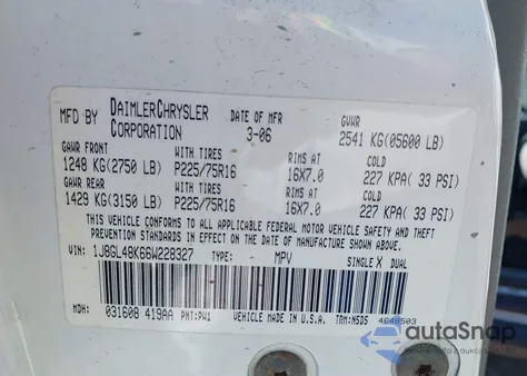 2006 Jeep Liberty Sport z USA, uszkodzony, nr VIN 1J8GL48K66W228327